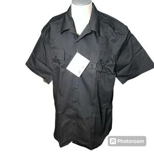 Blauer Shirt 2XL Tall Short Sleeve Cotton Blend Mens Black Dual Pockets